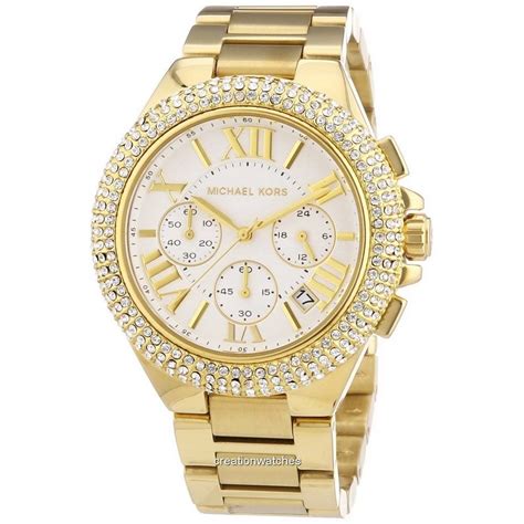 michael kors camille gold watch mk5756|Michael Kors Women's Watch Camille Gold Glitz MK5756.